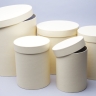 Коробка цилиндр набор из 5шт h30xd30см №83 однотонный светло-желтый