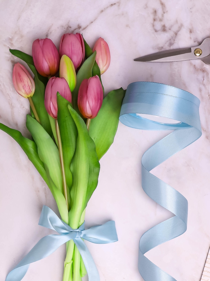 Лента атласная 24мм х 25ярд голубой