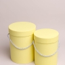 Коробка цилиндр набор из  2шт d15хh20 - d13-h18см желтый светлый