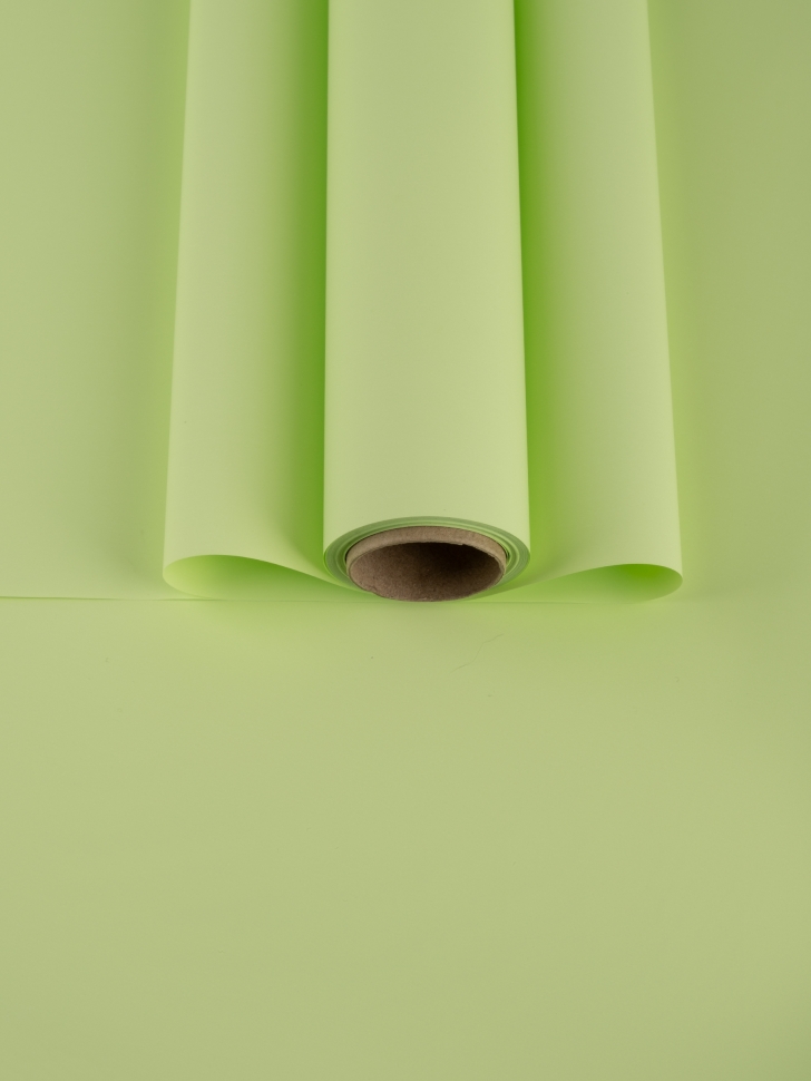 Пленка матовая  Пастель 58см х 10м на втулке, зеленое яблоко.