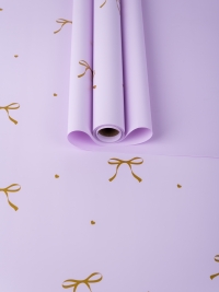 Пленка матовая 65мкм 58см х 10м Бантики сиреневый
