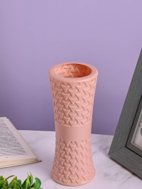 Ваза пластиковая H20,5 х D9х8,8см AS3525 розовый