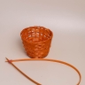 Корзина плетеная бамбук D13x9.5/28см оранжевая