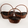 Корзина плетеная (ива) 3шт 40хH30х12см коричневый