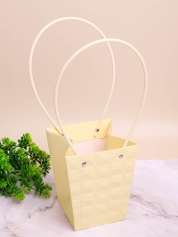 Сумочка для цветов трапеция 13х9,5х15,5см 3D слоновая кость