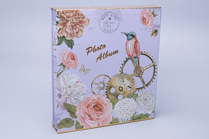 Фотоальбом 10х15см 9299, 300 фото цветы на сиреневом кат.2