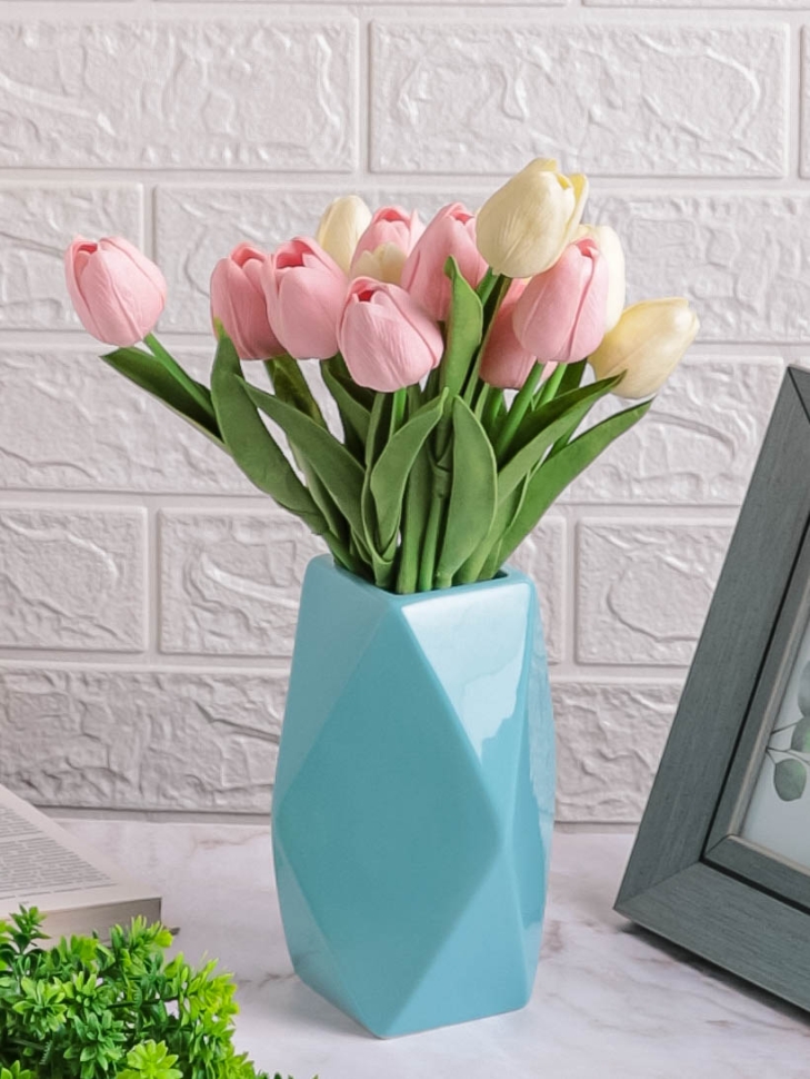 Ваза керамика 13х18см HS032 голубой