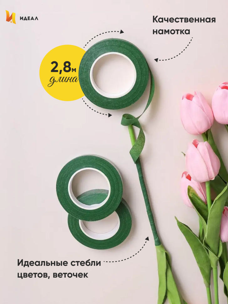 Тейп Лента 13ммx28м зеленая, К