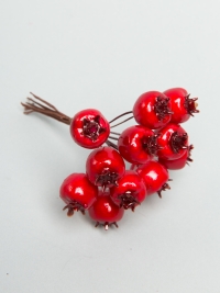 Ягоды на проволоке 12шт 2х2,5х11см красный К