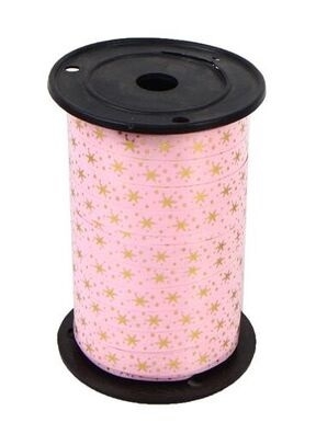 Лента НГ простая 1/100 с нанесением металла, снежинки РД розовая Лента НГ простая 1/100 с нанесением металла, снежинки РД розовая