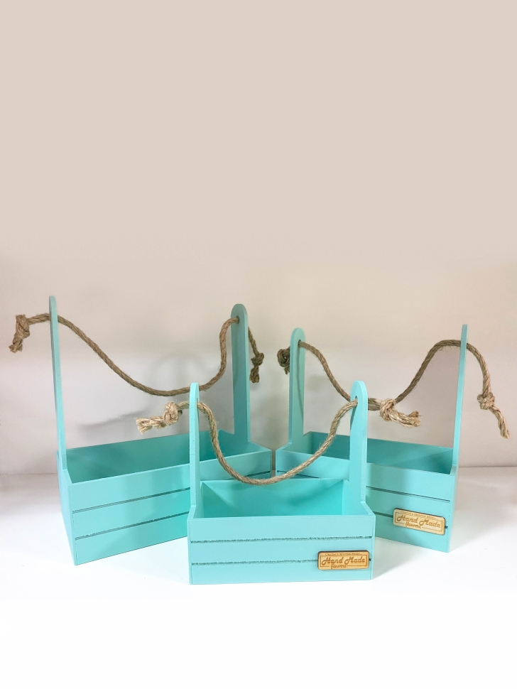 Ящик деревянный набор из 3шт 34х18,5х29,5см мятный Ящик деревянный набор из 3шт 34х18,5х29,5см мятный