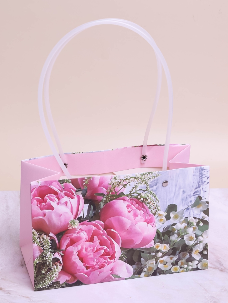 Сумочка пластик для цветов 22х10,5х13,5см 779 букет