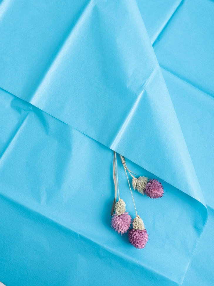 Бумага тишью  50х66см,10 лист. голубой