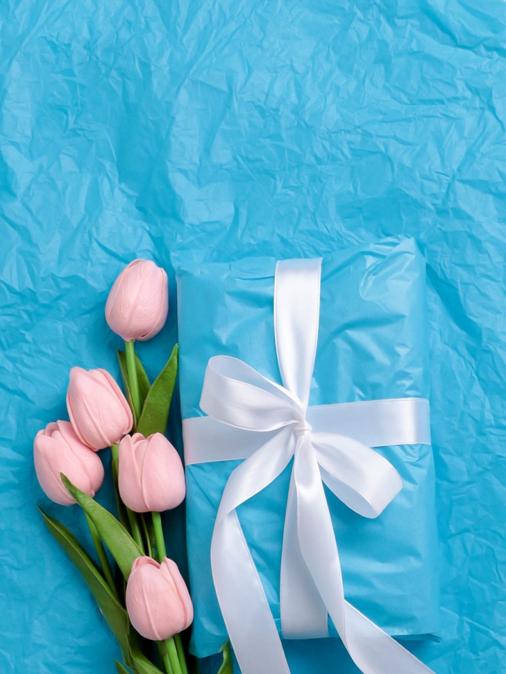 Бумага тишью  50х66см,10 лист. голубой