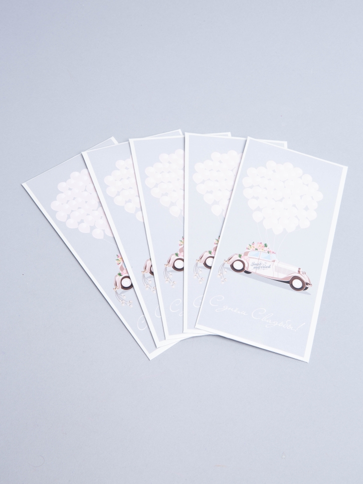 Конверт для денег 8х16,5см, 5шт, 0261 С днем Свадьбы!