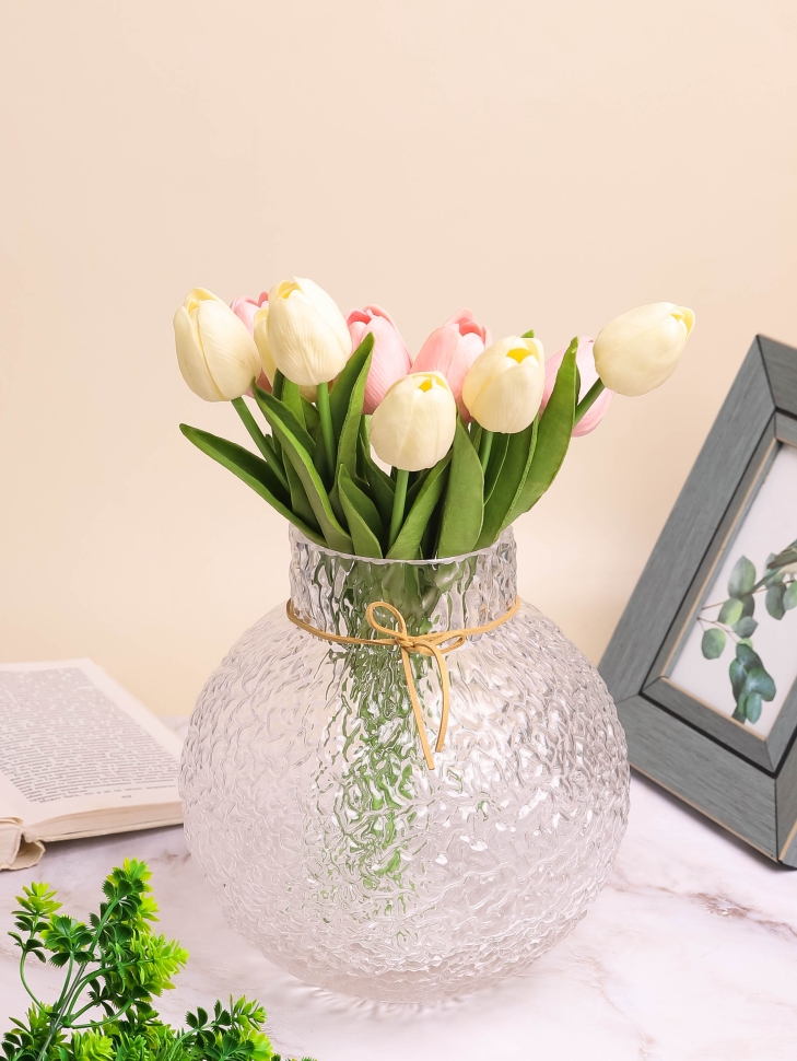 Ваза стекло h21,5 d20х9,5см К 287 прозрачный