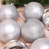Игрушка елочная Шар d10см набор 12 шт пластик серебро