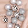 Игрушка елочная Шар d10см набор 12 шт пластик серебро
