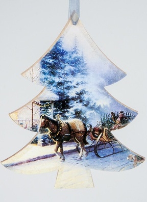 Подвеска НГ ёлка с картинкой малая Подвеска НГ ёлка с картинкой малая