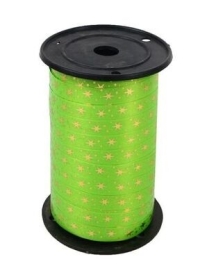 Лента НГ простая 1/100 с нанесением металла, снежинки РД салатовая