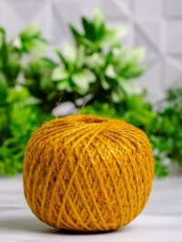 Шпагат натуральный джутовый 560 текс 2-х ниточн. 100м (100гр+/-) желтый