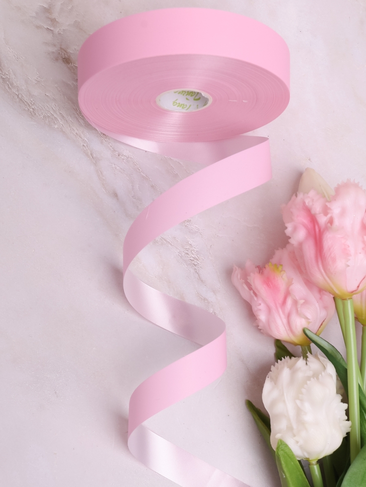 Лента простая матовая 2/100 К розовый Лента простая матовая 2/100 К розовый