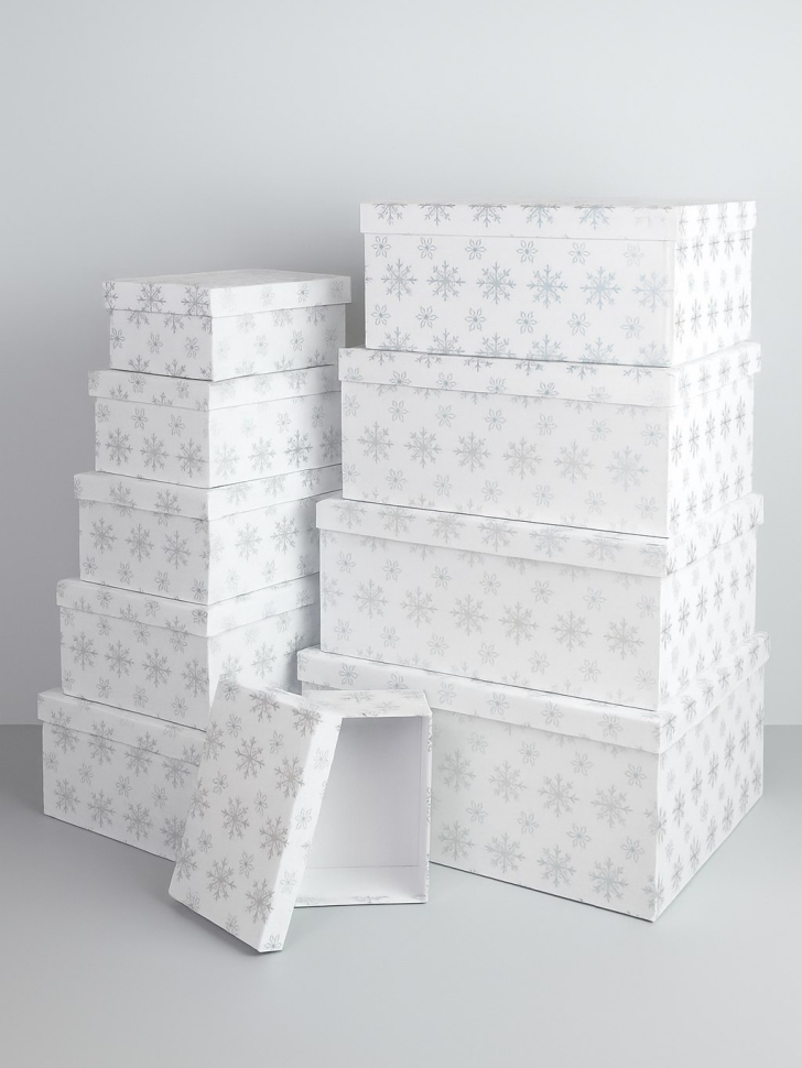 Коробка НГ прямоугольник набор из 10шт. 37х27х16см N333