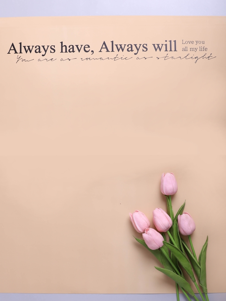 Пленка матовая 50смх58см 10 листов 65мкм РЦ Always have черный на крафте