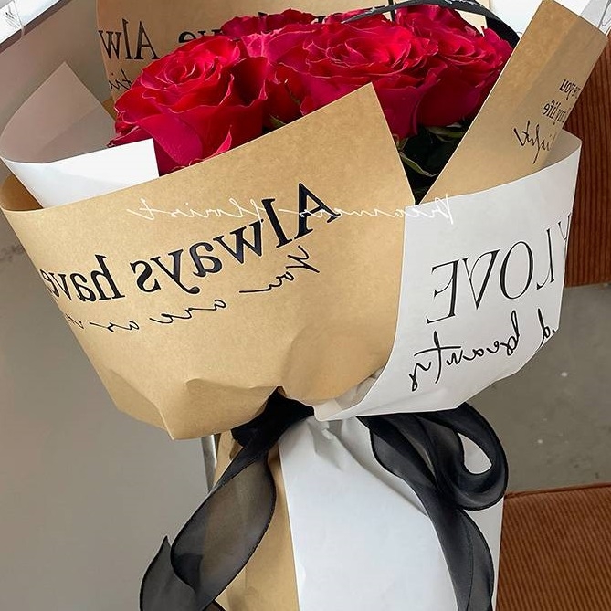 Пленка матовая 50смх58см 10 листов 65мкм РЦ Always have черный на крафте