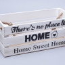 Ящик деревянный интерьерный 30х12х12см "Home" веревочные ручки белый винтаж