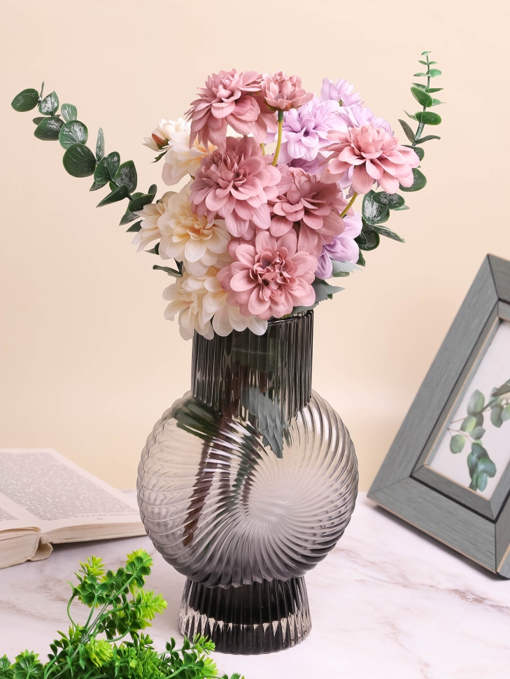 Ваза стекло h25 d16х10см К 290 графит