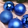 Игрушка елочная Шар d10см набор 12шт пластик синий