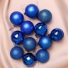 Игрушка елочная Шар d10см набор 12шт пластик синий