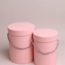 Коробка цилиндр набор из  2шт d15хh20 - d13-h18см розовый персик