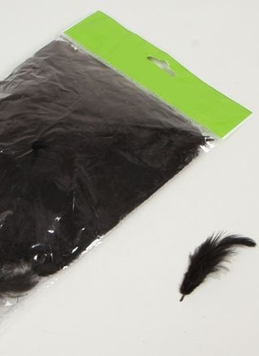 Перья цветные 9см, П черный Перья цветные 9см, П черный