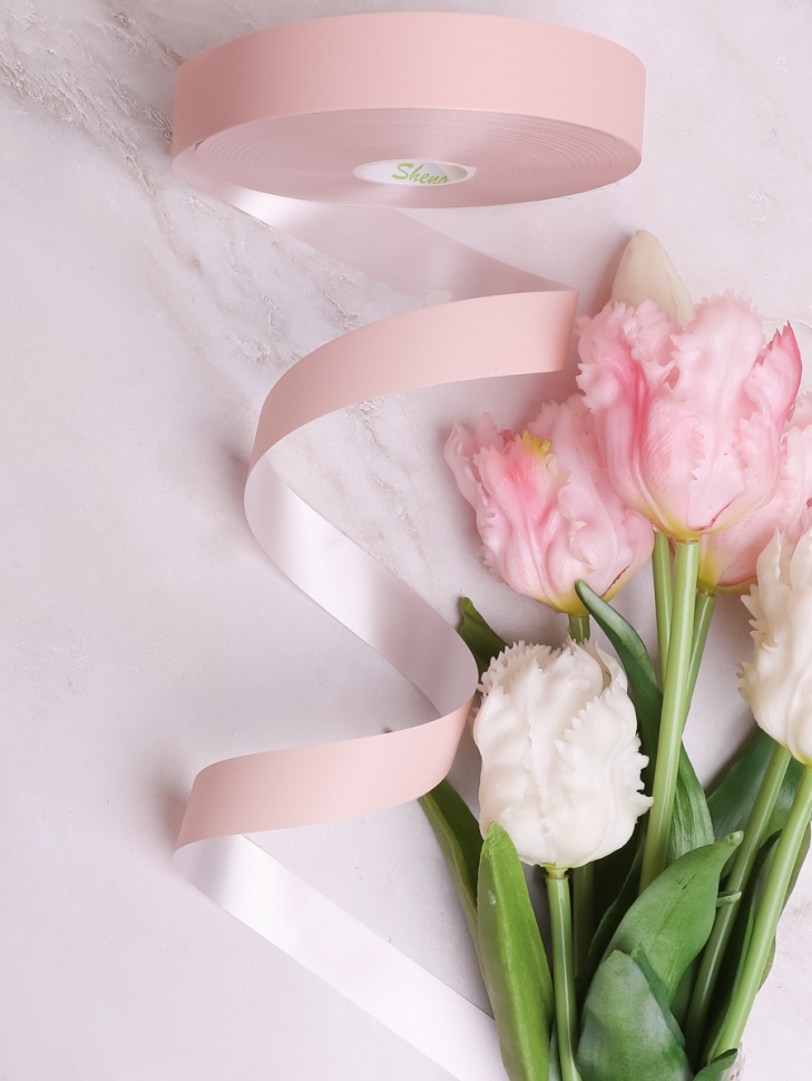 Лента простая матовая 2/100 К розовый пудра Лента простая матовая 2/100 К розовый пудра