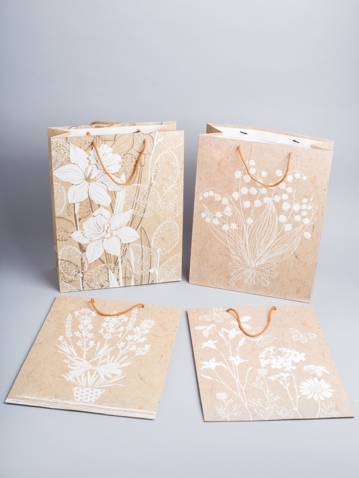 Сумочка подарочная крафт 40х30,5х12см К GYH913-58 микс Сумочка подарочная крафт 40х30,5х12см К GYH913-58 микс