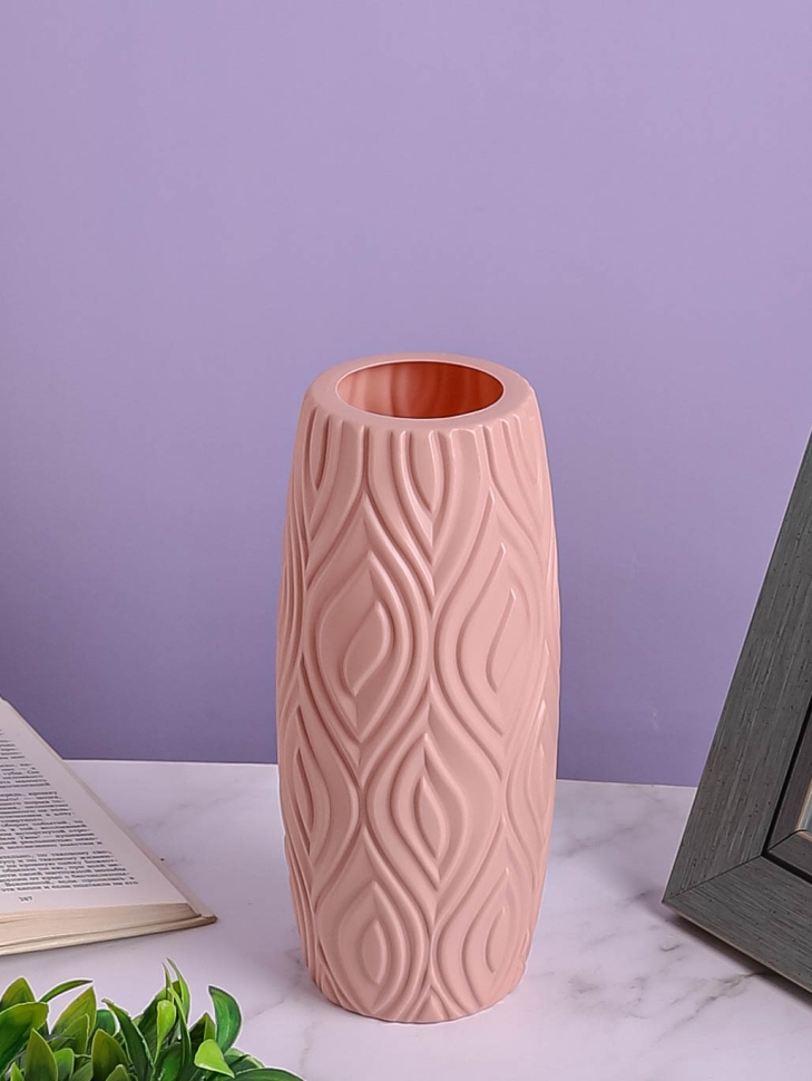 Ваза пластиковая H22,7 х D7,8х7,8см AS3526 розовый