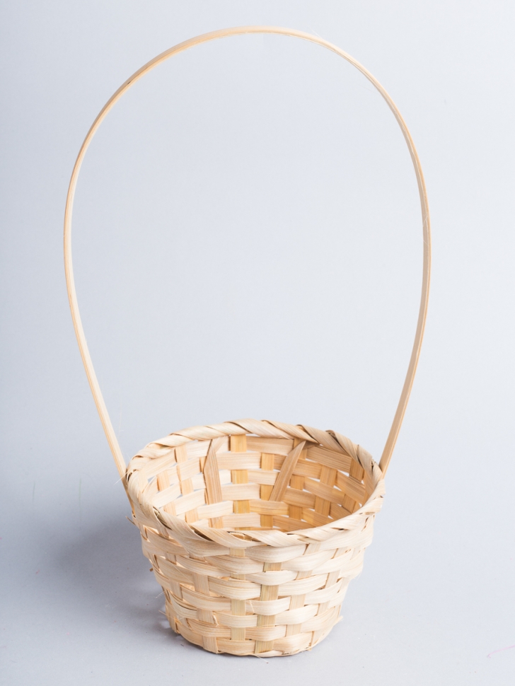 Корзина плетеная бамбук D13x9.5/28см натуральная Корзина плетеная бамбук D13x9.5/28см натуральная