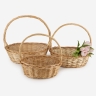 Корзина плетеная (ива) 3шт 38х30xH12/35см натуральный