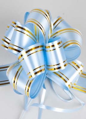 Бант шар с золотой полосой 32, 10шт. голубой Бант шар с золотой полосой 32, 10шт. голубой