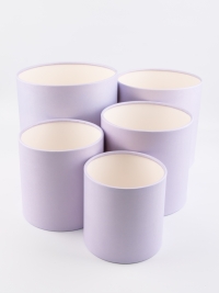 Коробка цилиндр набор из 5шт d20хh20 - d12хh12см б/крышки лавандовый