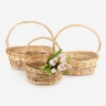 Корзина плетеная (ива) 3шт 38х30xH13/35см натуральный