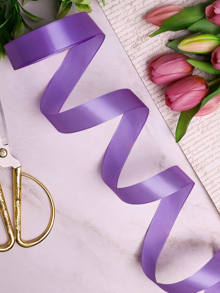 Лента атласная 24мм х 25ярд лиловый