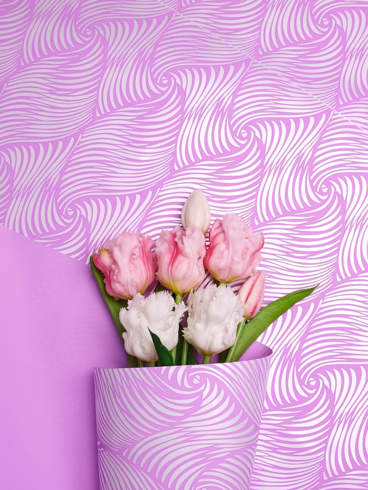 Пленка матовая  Пастель 58см х 10м глянец на втулке, Бриз сиреневый светлый