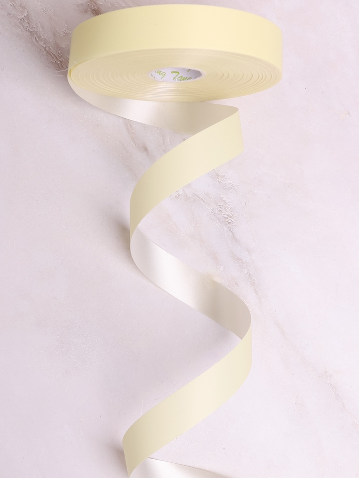 Лента простая матовая 2/100 К кремово желтый
