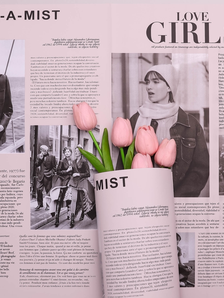 Пленка матовая 58смх58см 10 листов 65мкм газета GIRLS пудра Пленка матовая 58смх58см 10 листов 65мкм газета GIRLS пудра