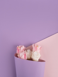 Пленка матовая  60мкм 58см х 10м Двухсторонняя сиреневый/ розовый светлый К