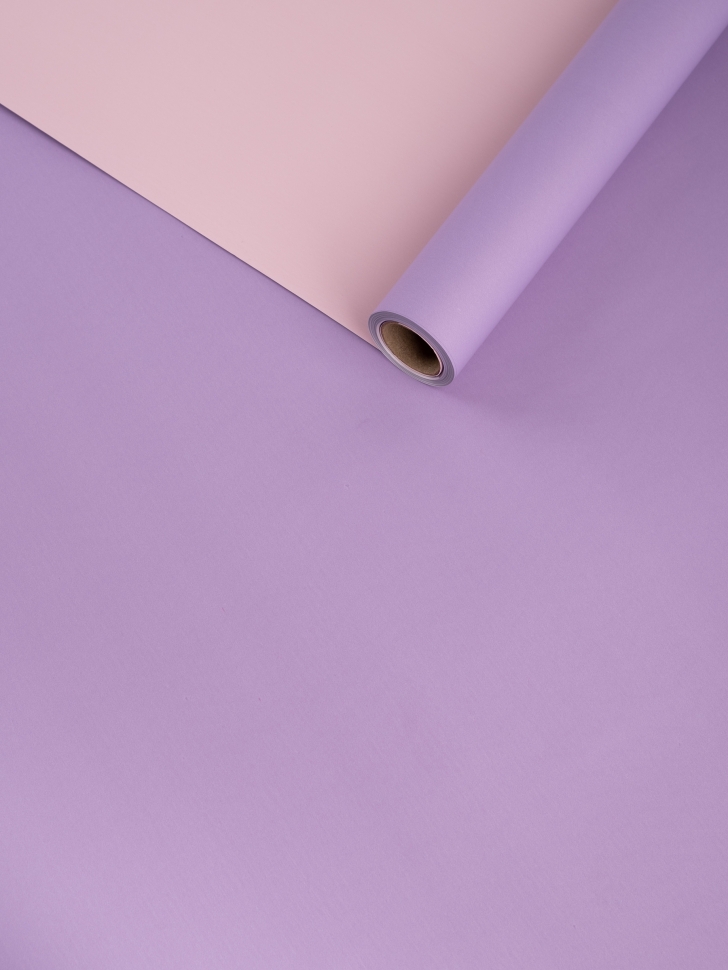 Пленка матовая  60мкм 58см х 10м Двухсторонняя сиреневый/ розовый светлый К
