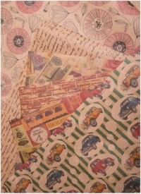 Бумага крафт в листах 78/м2, 100x70см,  2лист Ассорти